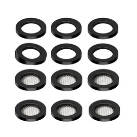 6 Pack 3/4" Shower Head Filter Gasket + 6 Pack Rubber Washer, Creates A Seal to Prevent Leakage, for 1/2" Fixed Shower Head/Handheld Shower Hose (Netted/No net, 3/4")
