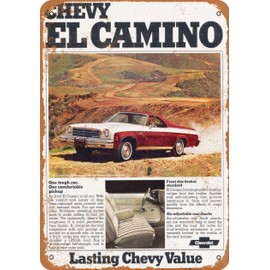 RetroRust 7 x 10 METAL SIGN - 1974 Chevy El Camino - Vintage Rusty Look