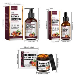 Batana Hair Care Kit, 8 Counts/set Gentle Shampoo & Hair Oil & Hair Serum, Moisturizing & Nourishing Hair Care Product for Women & Men