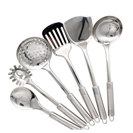 Abcsea 6 Piece Kitchen Utensils Set, Cooking Spoon, Stainless Steel Turner, Kitchen Utensils