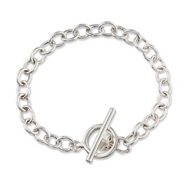 Ross-Simons Sterling Silver Cable-Link Toggle Bracelet. 7 inches