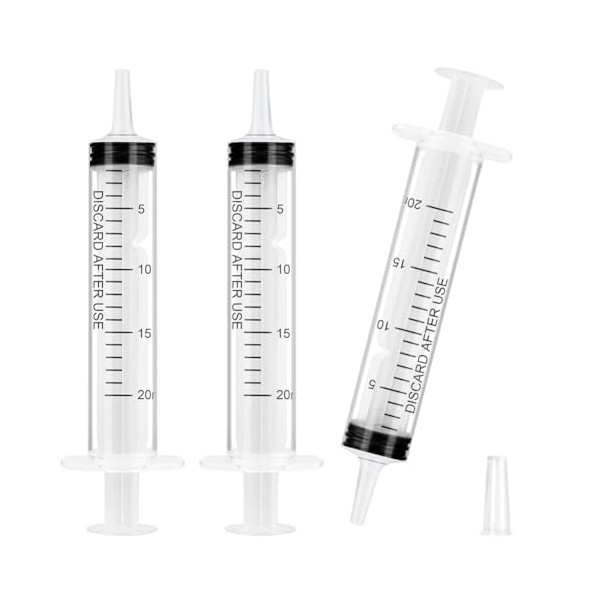 OFFCUP OFFCUP Plastic Syringes, 3pcs 20ML No Needle Syringe, Individually