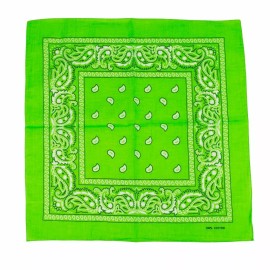 Unbranded 3 Lime Green Paisley Bandana Cotton Face Mask Cover HeadWrap Scarf Lot Bandanna