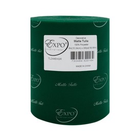 Expo International Decorative Matte Tulle, Roll/Spool of 6” X 200 Yards, Lightweight Polyester Tulle Fabric for Tutus, Costumes, and Party Decorations, Washable, Easy-to-Use, Hunter Green
