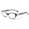 Calabria Emily - anteojos de lectura, Blue & Black Plaid,