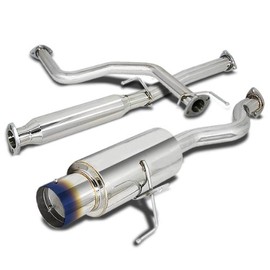DNA MOTORING CBE-HC923-BT Muffler CatBack Exhaust System [Compatible with 92-95 Honda Civic Hatchback SOHC]