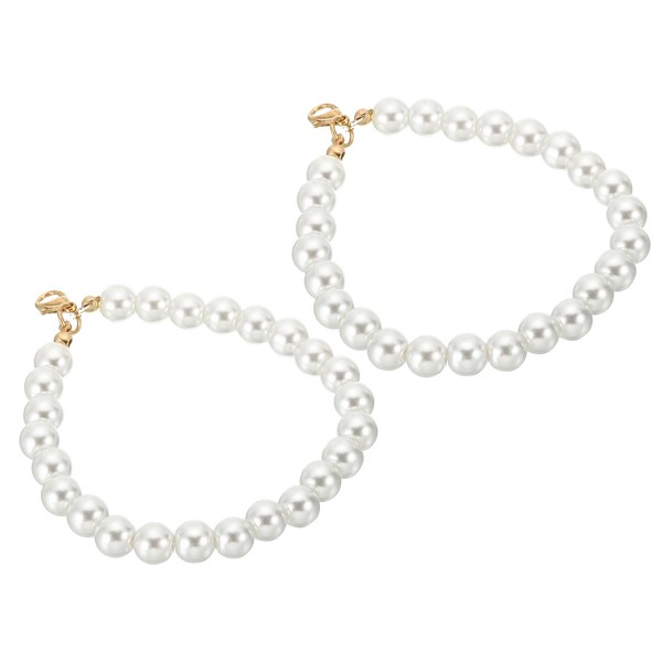 PATIKIL Artificial Pearl Keychain Wristlet, 2 Pcs 8 mm Pearl