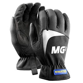 Stauffer MG1 Mechanics Glove with Mesh Back and Reflective Patch | Pull On Closure, Black Color, Elastic Cuff - Extra Large (Pack of 3)