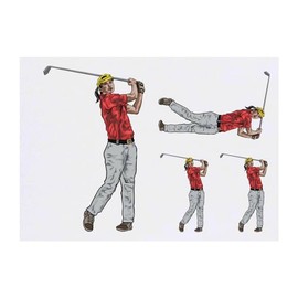 4 x 'Golf Lady' Temporary Tattoos - Water Resistant, Skin-Safe, Non-Toxic Transfers, Mixed Sizes (TO00071060)