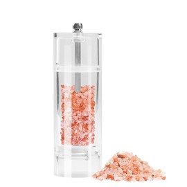 AGIgear Acrylic Pepper Pepper Mill,Adjustable Coarseness Manual Pepper Mill and Salt Shaker（Cylindrical） (6 inch)