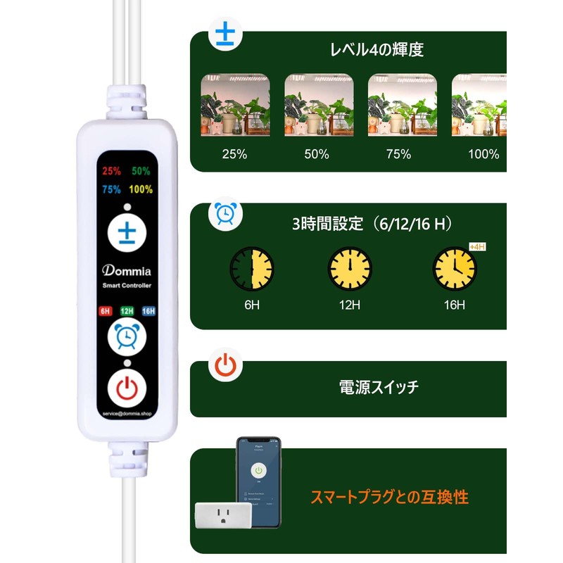 DOMMIA Plant Growth Light, Warm White, Dimmable Plant Growth LED,