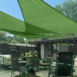 LOVE STORY 12' x 23' x 25.9' Piquant Green Triangle Shade Sail Shade Fabric Cover UV Block for Patio Garden Backyard (We Make Custom Size)