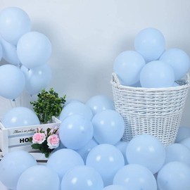 Sunshine smile Pack of 100 Pastel Balloons, Colourful Balloons, Helium Balloons, Latex Balloons, Coloured Balloons, Party Balloons, Decorative Balloons for Weddings, Christmas, blue