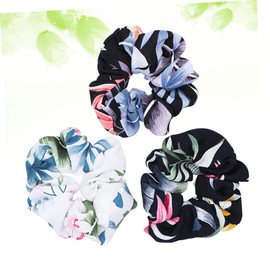 FOMIYES 3sets Elegant Women Hair Tie Floral Print Elastic Hair Tie Stretch for Ponytail Holder Girls Accessories Fashionable 3pcs*3