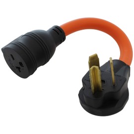 AC WORKS 30 Amp 3-Prong Dryer Wall Outlet Adapter (To 6-20 With Breaker)