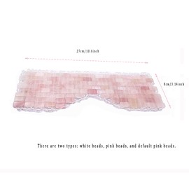 Bytic Jade Eye Mask, Ice Compress and Hot Compress, Help Sleep, Relieve Eye Fatigue, Six Materials to Meet Different Needs（Long) (Pink Quartz)