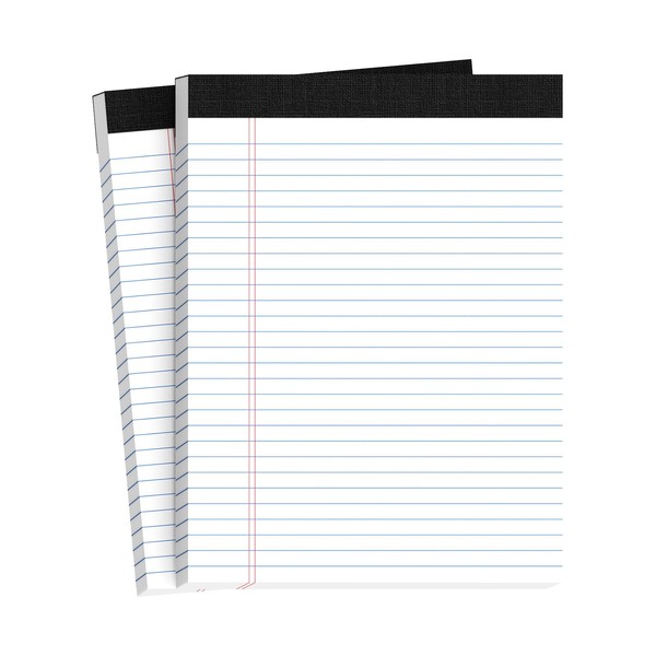 Legal Pads 8.5 X11, Narrow Ruled Notepads, 2 Pack, 50