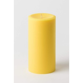 3" x 6" Hand Poured Solid Color Unscented Pillar Candles Set of 3 - (Yellow)