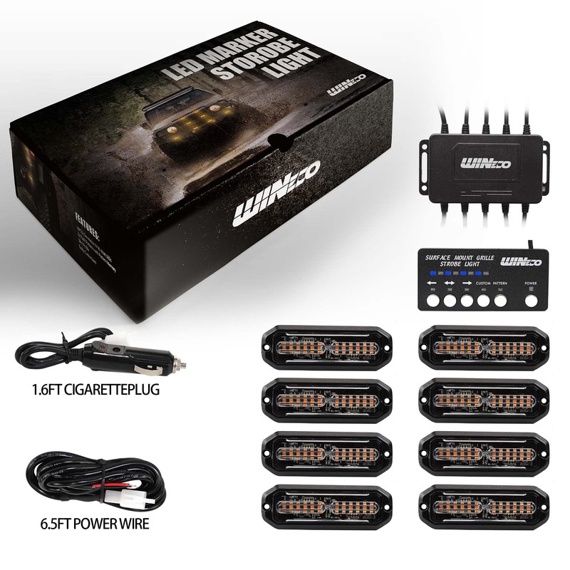 WINECO Emergency lights for vehicles, Emergency Strobe Lights Kit Surface