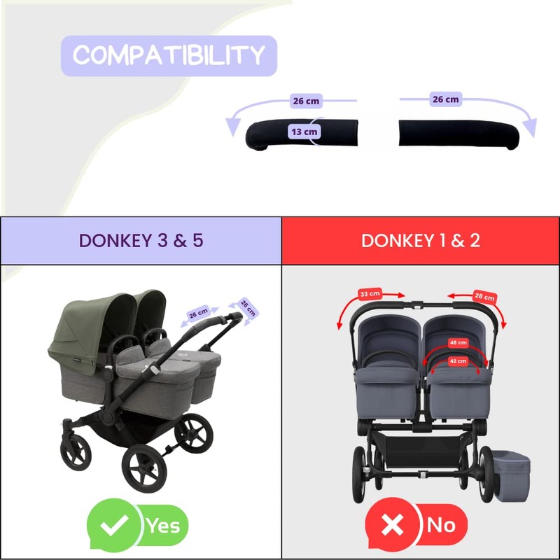 PROTEC TIF | Neoprene Handlebar Covers Compatible with Bugaboo DONKEY