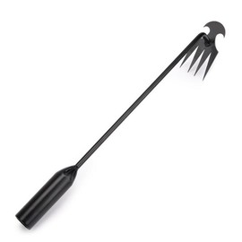 Garden Weed Puller Tool, New Durable Garden Lawn Leveing Rak,Portable Garden Weeder Tool for Vegetable Gardening BackYard Farm Planting & Weeding:_Black_40cm