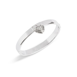 COACH Women's Signature Quilted Heart Charm Bangle Bracelet