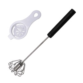 GWAWG Semi-Automatic Whisk, 10 inch Stainless Steel Effortless Whisk, Hand Push Whisk for Cream, Baking Essential Spin Rotary Whisk