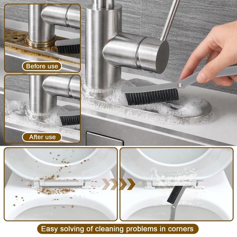 11Pcs Crevice Cleaning Brush Kit, Hard Bristle Crevice Cleaning Brush