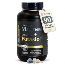 Momosie | Citrato de Magnesio y Potasio | 1 Frasco de 180 Cápsulas | Rinde 180 Días | Suplemento