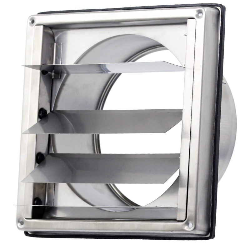 Spares2go Stainless Steel Square External Extractor Wall Vent Outlet with
