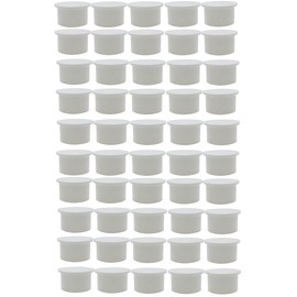 Poolzilla 50 Pack White Pool Safety Fence Hole Cover | 1" Diameter that Fits Into a 1" Sleeve | Deck and Patio Safety Ground Caps