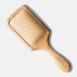 CRISTILE Paddle Brush, Natural Solid Wood, Hair Brush, Scalp Brush