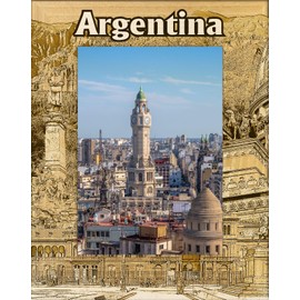 Saddle Mountain Souvenir Argentina Laser Engraved Wood Picture Frame Portrait (5 x 7)