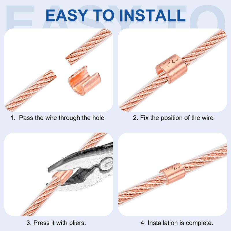 MECCANIXITY U-Shaped Copper Crimping Terminal Connector 5/16" - 7/16"(7.5-11mm) Wire