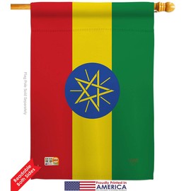 Nationality Ethiopia Garden House Flags Kit Regional Nation International World Country Particular Area Small Decorative Gift Yard Banner Double-Sided Made in USA 28 X 40