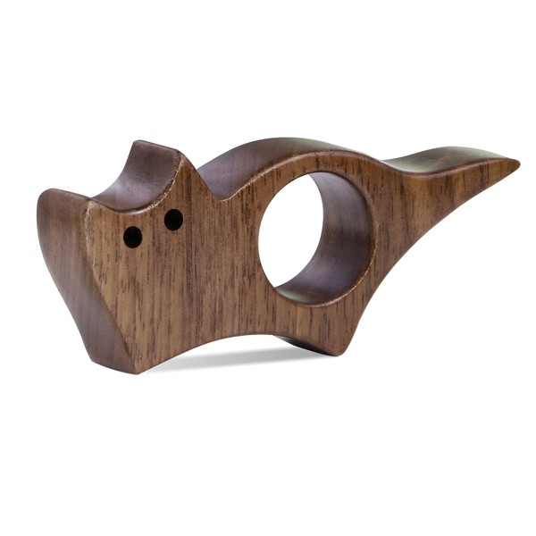 Cat Book Page Holder, Smooth Finish Walnut Wood Book Holder