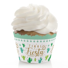 Big Dot of Happiness Final Fiesta – Última fiesta decoración de fiesta de despedida de soltera – Envolturas para cupcakes – Juego de 12