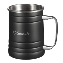 Visol 16 oz Matte Black Stein Moscow Mule Mug with Free Laser Engraving (Text)