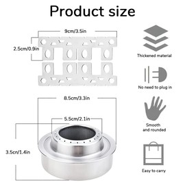 Alcohol Burner Camping, XiXiRan Portable Camping Stove, Spirit Cooker for Indoor Use, Alcohol Burner Fondue, Spirit Cooker, Camping Stove, Spirit Cooker, Alcohol Burner, Stainless Steel