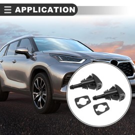 Motoforti Car Windshield Washer Nozzle Wiper Spray Jet, for Dodge Journey 2009-2020, Plastic, 5303833AA/5116079AA, Black, 4pcs