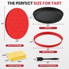 Tart Pan Kit,9 Inch Tart Pans with Removable Bottom,Non-stick Fluted