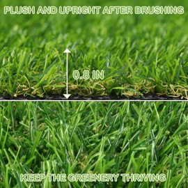 PENFHF Artificial Turf Grass 3 FT × 7 FT, Realistic Fake Grass Rug with Drainage, 0.8" Height Outdoor Indoor Synthetic Grass Carpet Mat for Dogs, Balcony, Patio, Backyard, Customized