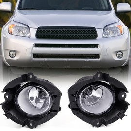 G-PLUS Bumper Fog Lights Compatible with 2006 2007 2008 Toyota RAV4 Clear Driving Fog Lamps A pair W/Switch & Wiring Kit neblineros para autos delantero, faros antiniebla