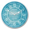 Vintage Parfum Teal Wall Clock, Available in 8 Sizes, Most Sizes Ship 2-3 Days, Whisper Quiet.