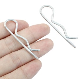 PHITUODA 20 Pcs Cotter Pins Zinc Plated Cotter Clip R Clips Hairpin Cotter Pin Trailer Clamps Spring Fasteners Hitch Pin for Trailer Locking - M2 × 50mm