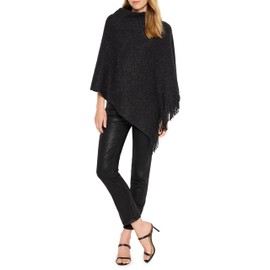 NIC+ZOE Women's Metallic GO to Poncho, Black Onyx