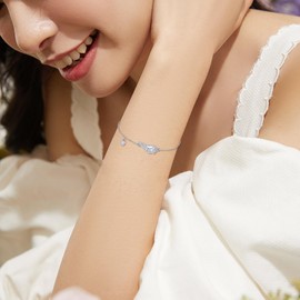 URONE Angel Wing Bracelet for Women 925 Sterling Silver Angel Bracelet Angel Jewelry for Women