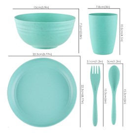 Wheat Straw Dinnerware Sets, kALOO 20pcs Dishes Dinnerware Sets, Microwave and Dishwasher Safe, Lightweight Unbreakable Dish Set, Reusable Kids and Toddler Plates and Bowls Sets