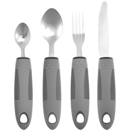 ZJRDYYK Adaptive Utensils Set of 4, Adaptive Weighted Utensils for Tremors and Parkinsons Patients, Eat Independently Utensils, Adaptive Utensils for Elderly Adults Kids