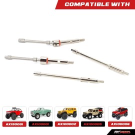 RCAWD 40Cr-Mo Steel Front Rear CVD Drive Shaft 4.5mm Extended for Bigger Wheels on 1/24 Axial SCX24 Wrangler Bronco Gladiator C10 Deadbolt Upgrade Parts
